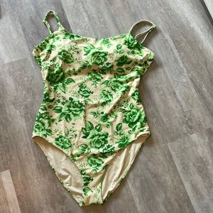 Floral tie back one piece swimsuit